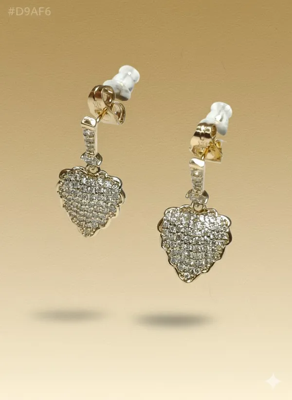 Golden_Heart_Cz_Drop_Ears_Anti_Tarnish_Earring_For_Women