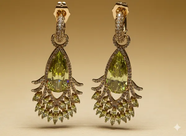 Green_Crystal_Teardrop_Statement_Ears_Anti_Tarnish_Earring_For_Women