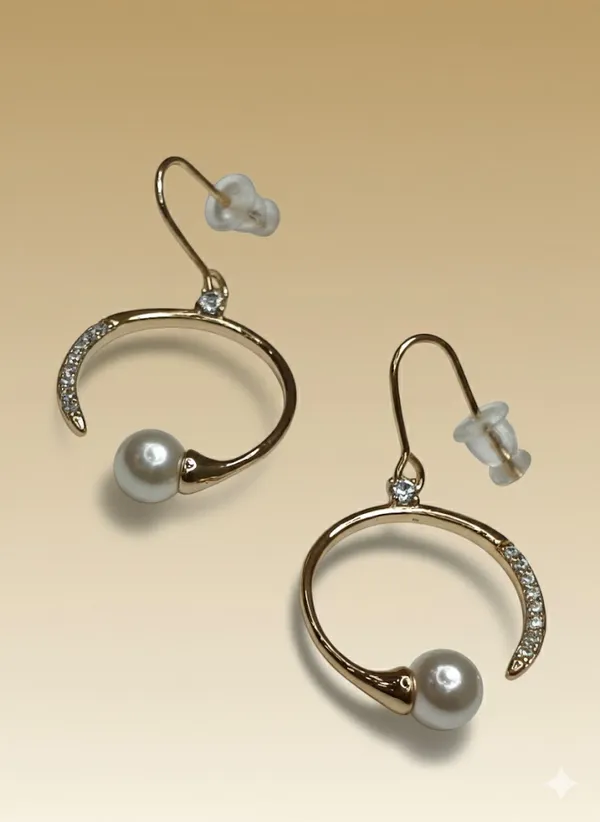 Gold_Pearl_Openhoop_Drop_Ears_Anti_Tarnish_Earring_For_Women