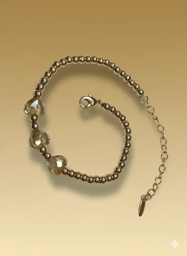 Golden_Yellow_Amber_Bead_Anti_Tarnish_Bracelet_For_Women