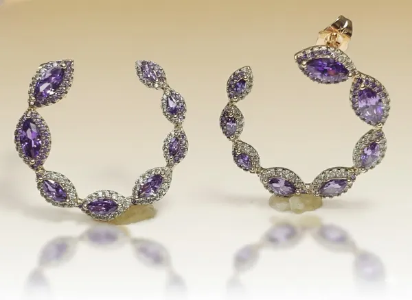 Purple_Marquise_Stone_Hoop_Ears_Anti_Tarnish_Earring_For_Women