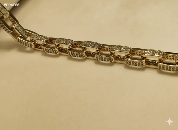 Gold_And_Silver_Contrast_Pave_Link_Anti_Tarnish_Bracelet_For_Women