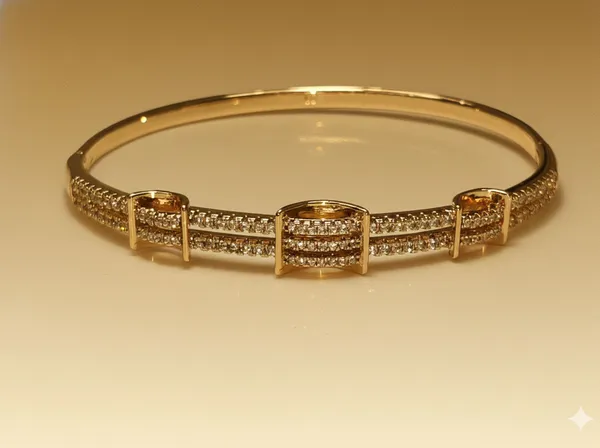 Gold_Dual_Row_Stone_Anti_Tarnish_Ring_Bracelet_For_Women