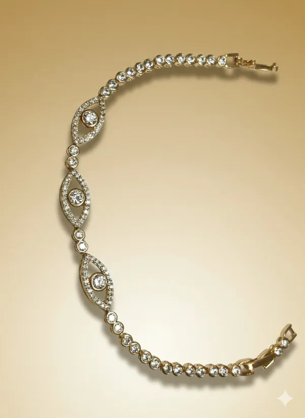 Gold_And_Silver_Marquise_Tennis_Anti_Tarnish_Bracelet_For_Women
