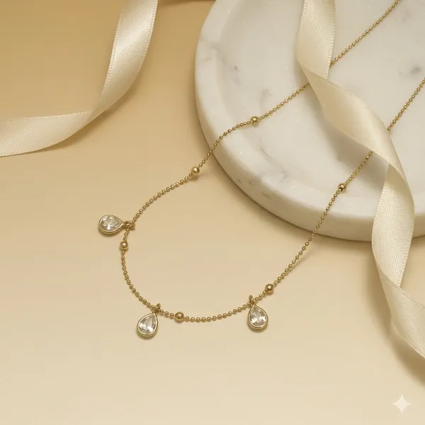 Clear_Crystal_Dangle_Chain_Anti_Tarnish_Bracelet_For_Women