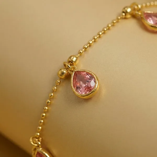 Rose_Pink_Crystal_Dangle_Chain_Anti_Tarnish_Bracelet_For_Women