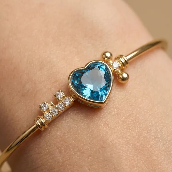 Blue_Heart_Key_Gold_Anti_Tarnish_Ring_Bracelet_For_Women