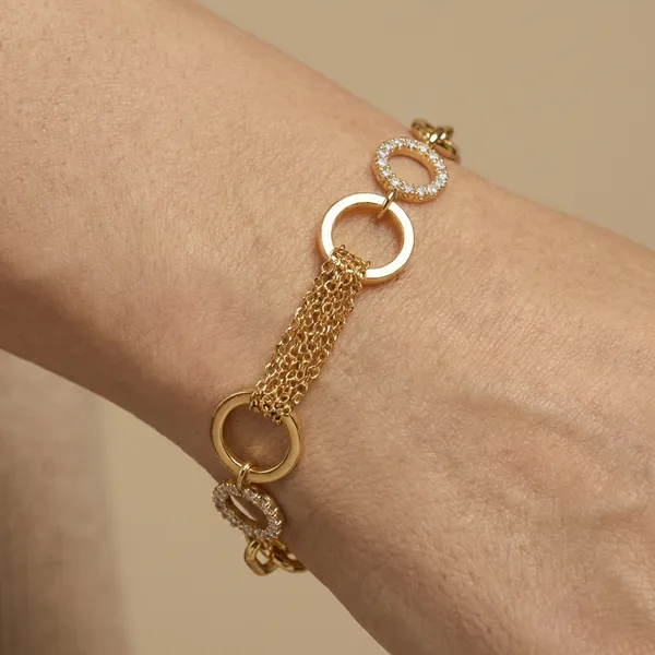 Gold_And_Silver_Draped_Chain_Circle_Anti_Tarnish_Bracelet_For_Women