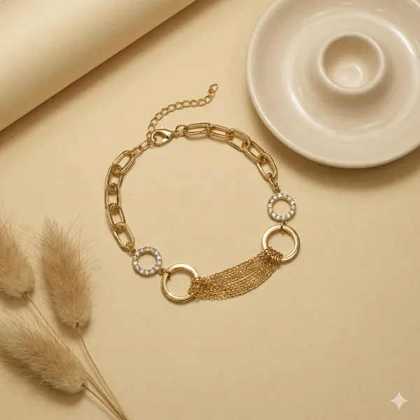 Gold_And_Silver_Draped_Chain_Circle_Anti_Tarnish_Bracelet_For_Women
