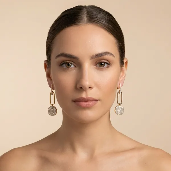 Gold_Link_Drop_Ears_With_Crystalstudded_Disc_Anti_Tarnish_Earring_For_Women