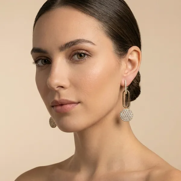 Gold_Link_Drop_Ears_With_Crystalstudded_Disc_Anti_Tarnish_Earring_For_Women