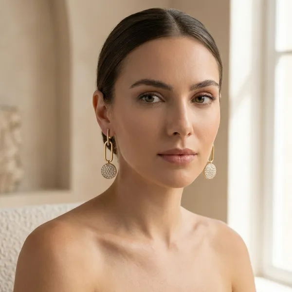 Gold_Link_Drop_Ears_With_Crystalstudded_Disc_Anti_Tarnish_Earring_For_Women