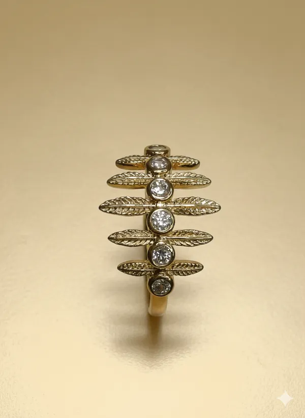 Gold_Leaf_Stack_Crystal_Anti_Tarnish_Finger_Ring_For_Women