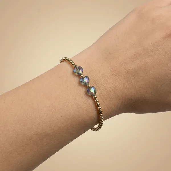 Grey_Iridescent_Heart_Beads_Anti_Tarnish_Bracelet_For_Women