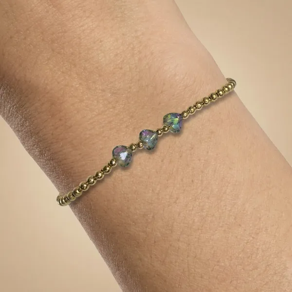 Grey_Iridescent_Heart_Beads_Anti_Tarnish_Bracelet_For_Women