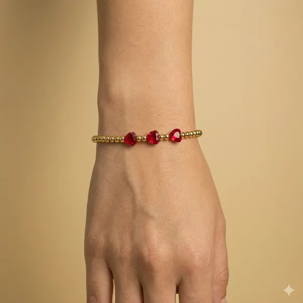 Red_Ruby_Heart_Beads_Anti_Tarnish_Bracelet_For_Women