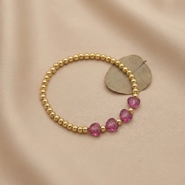 Rose_Pink_Magenta_Heart_Beads_Anti_Tarnish_Bracelet_For_Women
