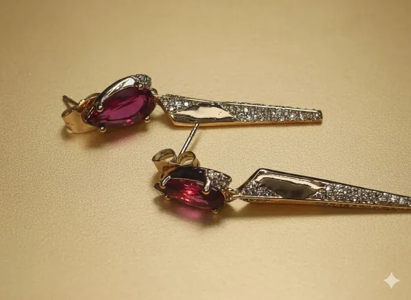 Red_Ruby_Sharpcut_Drop_Ears_Anti_Tarnish_Earring_For_Women
