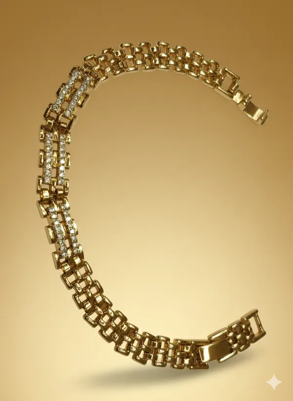 Gold_And_Silver_Diamond_Ladder_Anti_Tarnish_Bracelet_For_Women