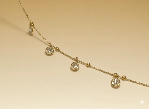 Clear_Crystal_Dangle_Chain_Anti_Tarnish_Bracelet_For_Women