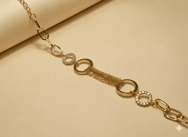 Gold_And_Silver_Draped_Chain_Circle_Anti_Tarnish_Bracelet_For_Women