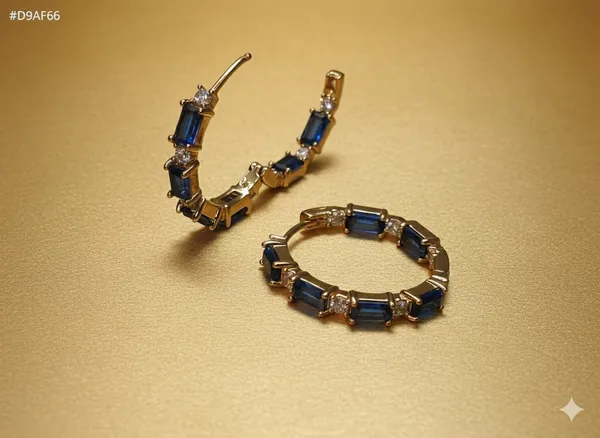 Blue_Baguette_Hoop_Ears_Anti_Tarnish_Earring_For_Women