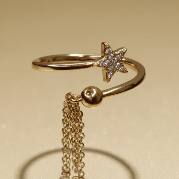 Gold_Star_Charm_Adjustable_Anti_Tarnish_Finger_Ring_For_Women