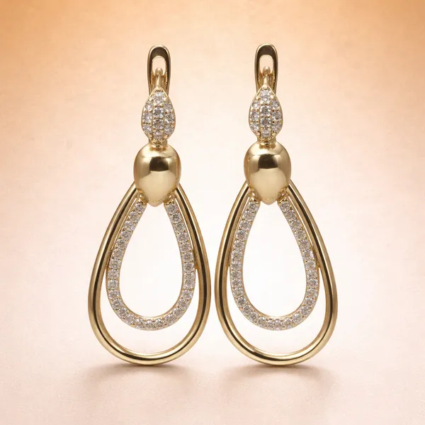 Gold_Teardrop_Loop_Ears_Anti_Tarnish_Earring_For_Women