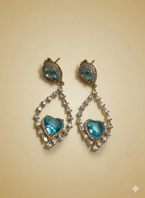 Blue_Heart_Drop_Luxury_Gold_Ears_Anti_Tarnish_Earring_For_Women