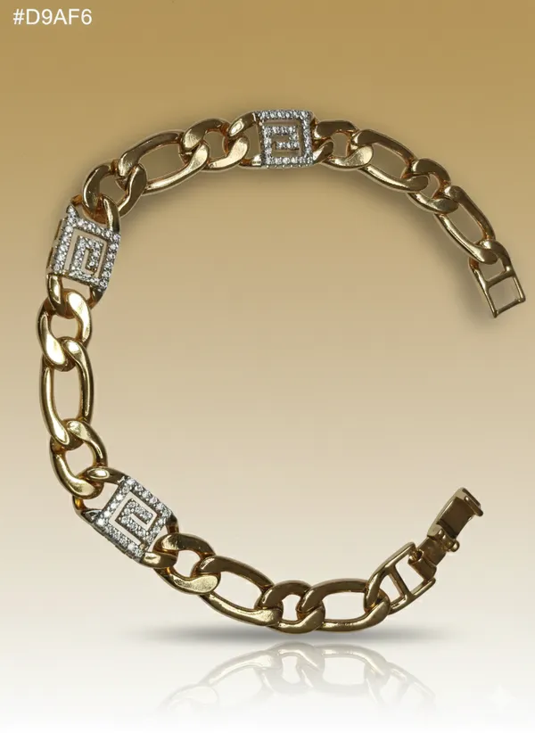 Gold_And_Silver_Geometric_Link_Anti_Tarnish_Bracelet_For_Women