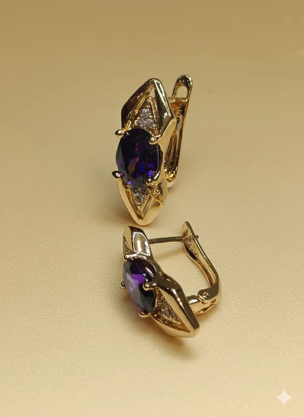 Purple_Gold_Amethyst_Oval_Drop_Ears_Anti_Tarnish_Earring_For_Women