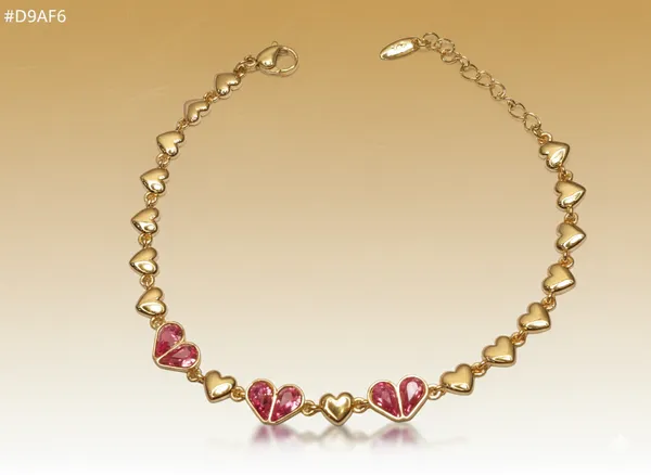 Rose_Pink_Heart_Chain_Anti_Tarnish_Bracelet_For_Women