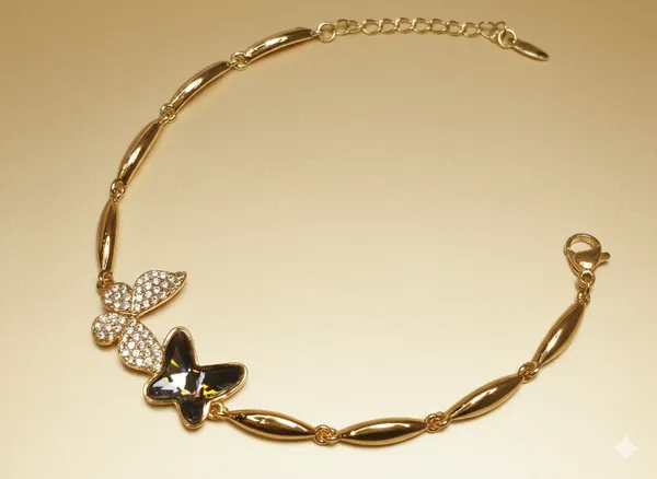 Black_Crystal_Butterfly_Chain_Anti_Tarnish_Bracelet_For_Women