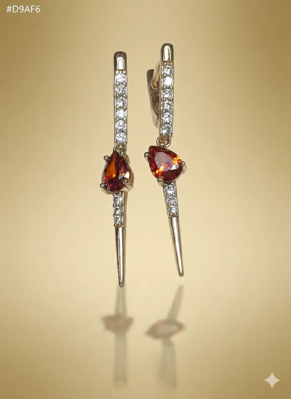 Red_Crystal_Drop_Spike_Ears_Anti_Tarnish_Earring_For_Women