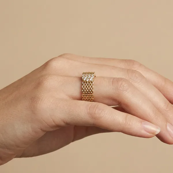 Gold_Mesh_Texture_Adjustable_Anti_Tarnish_Finger_Ring_For_Women
