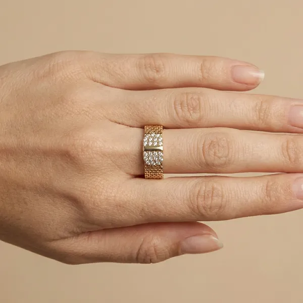 Gold_Mesh_Texture_Adjustable_Anti_Tarnish_Finger_Ring_For_Women