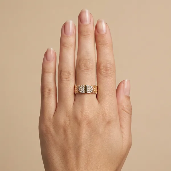 Gold_Mesh_Texture_Adjustable_Anti_Tarnish_Finger_Ring_For_Women