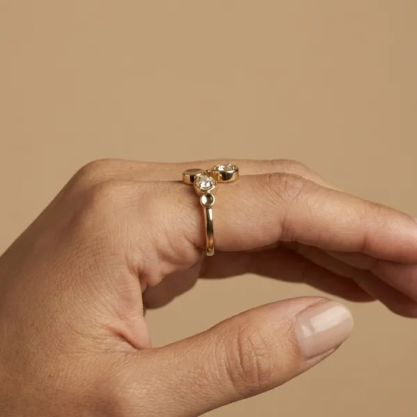 Gold_Bubble_Cluster_Gold_Anti_Tarnish_Finger_Ring_For_Women