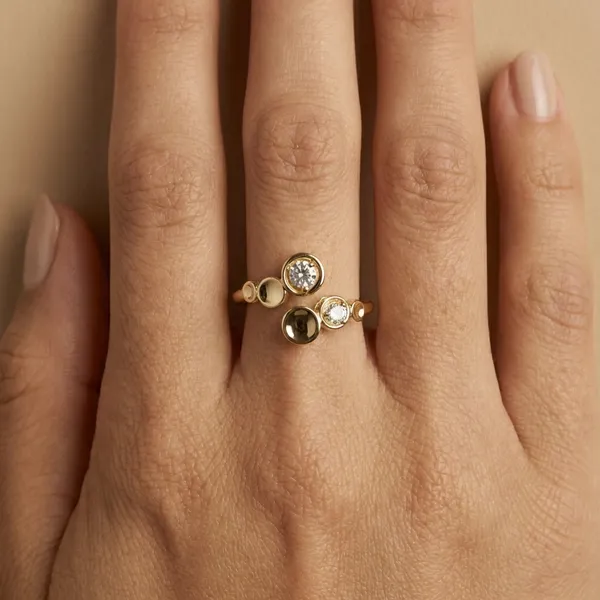 Gold_Bubble_Cluster_Gold_Anti_Tarnish_Finger_Ring_For_Women