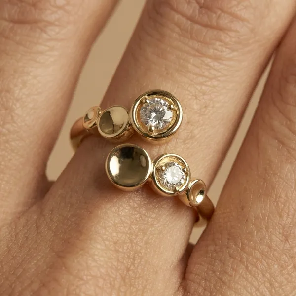 Gold_Bubble_Cluster_Gold_Anti_Tarnish_Finger_Ring_For_Women