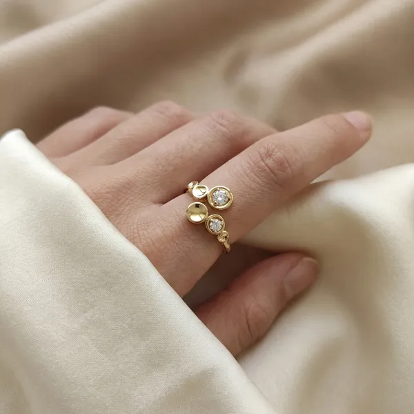 Gold_Bubble_Cluster_Gold_Anti_Tarnish_Finger_Ring_For_Women