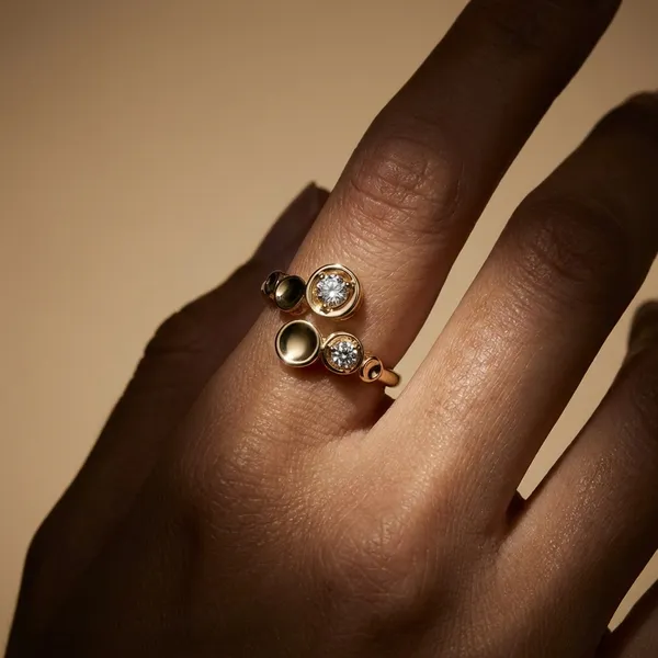 Gold_Bubble_Cluster_Gold_Anti_Tarnish_Finger_Ring_For_Women
