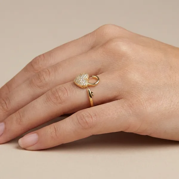Gold_Heart_Lock_Adjustable_Anti_Tarnish_Finger_Ring_For_Women