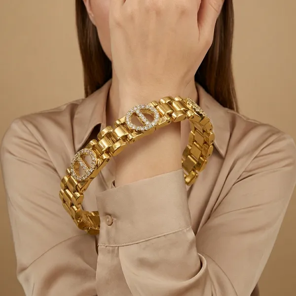 Gold_And_Silver_Embellished_Disc_Anti_Tarnish_Bracelet_For_Women