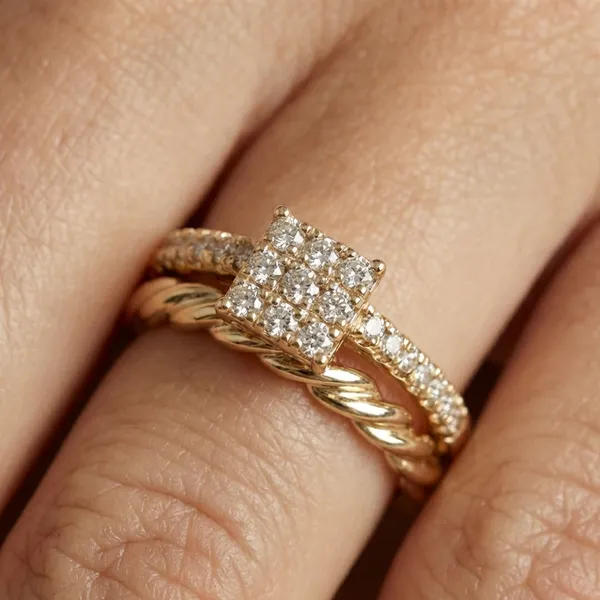 Gold_Crystal_Twisted_Set_Anti_Tarnish_Finger_Ring_For_Women(Set_Of_2)
