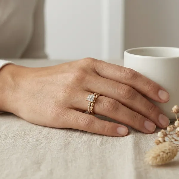 Gold_Crystal_Twisted_Set_Anti_Tarnish_Finger_Ring_For_Women(Set_Of_2)