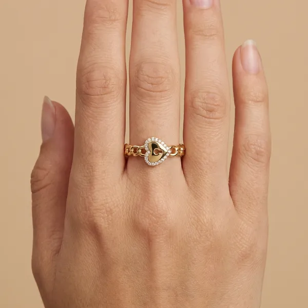 Gold_Heart_Lock_Chain_Anti_Tarnish_Finger_Ring_For_Women
