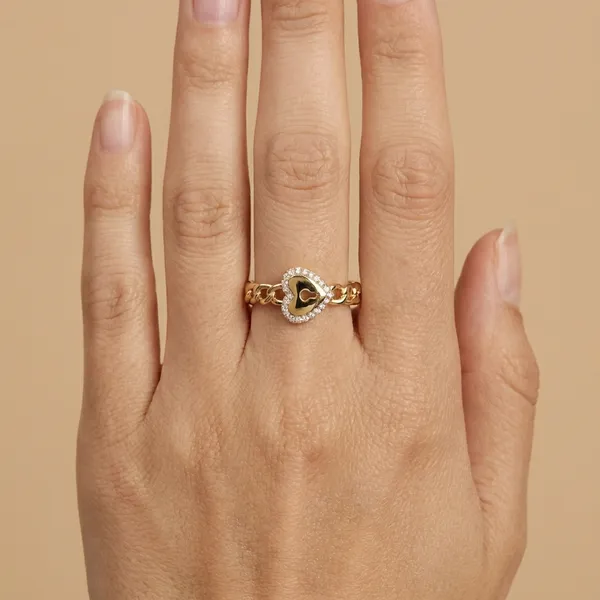 Gold_Heart_Lock_Chain_Anti_Tarnish_Finger_Ring_For_Women