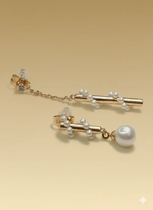 White_Gold_Pearl_Cluster_Drop_Ears_Anti_Tarnish_Earring_For_Women