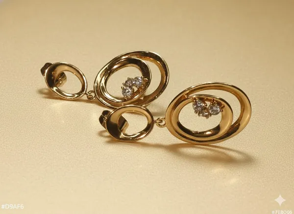 Gold_Oval_Link_Cz_Hoop_Ears_Anti_Tarnish_Earring_For_Women